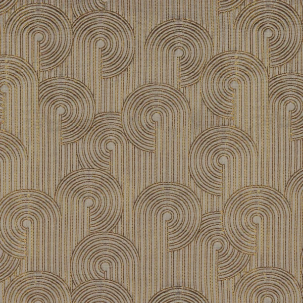 Colimacon Fabric - Taupe by brown geometric jacquard fabric from Casamance