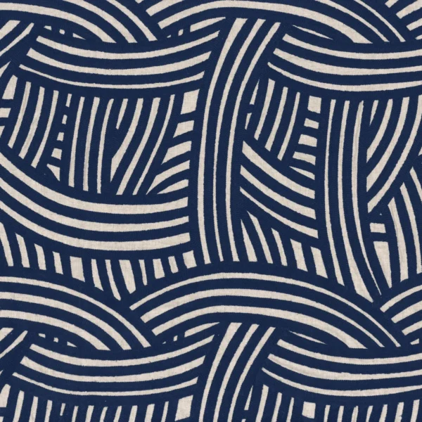 Caravane Fabric - Marine by blue misc embroideried fabric from Casamance