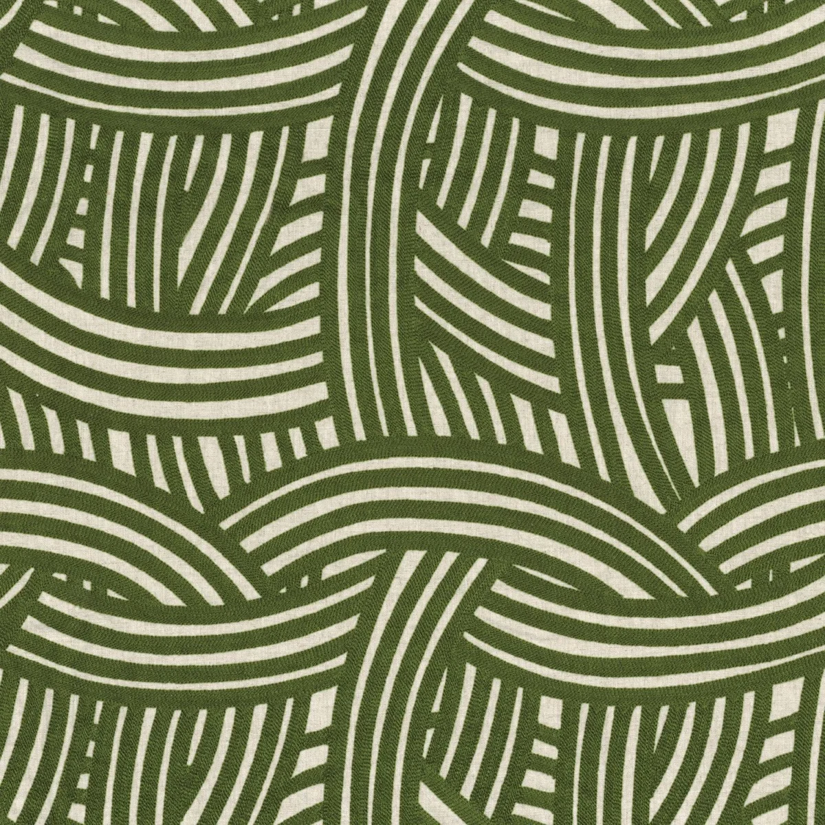 green misc embroideried fabric from Casamance
