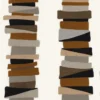 brown striped embroideried fabric from Casamance