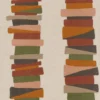 orange striped embroideried fabric from Casamance
