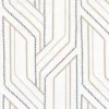 white geometric embroideried fabric from Casamance