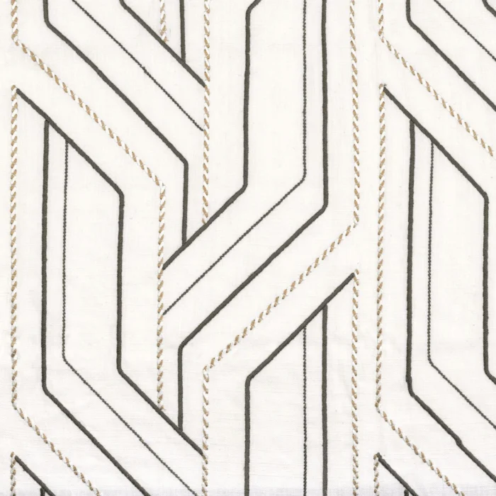 Inka Fabric - Blanc / Kaki swatch