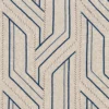 blue geometric embroideried fabric from Casamance