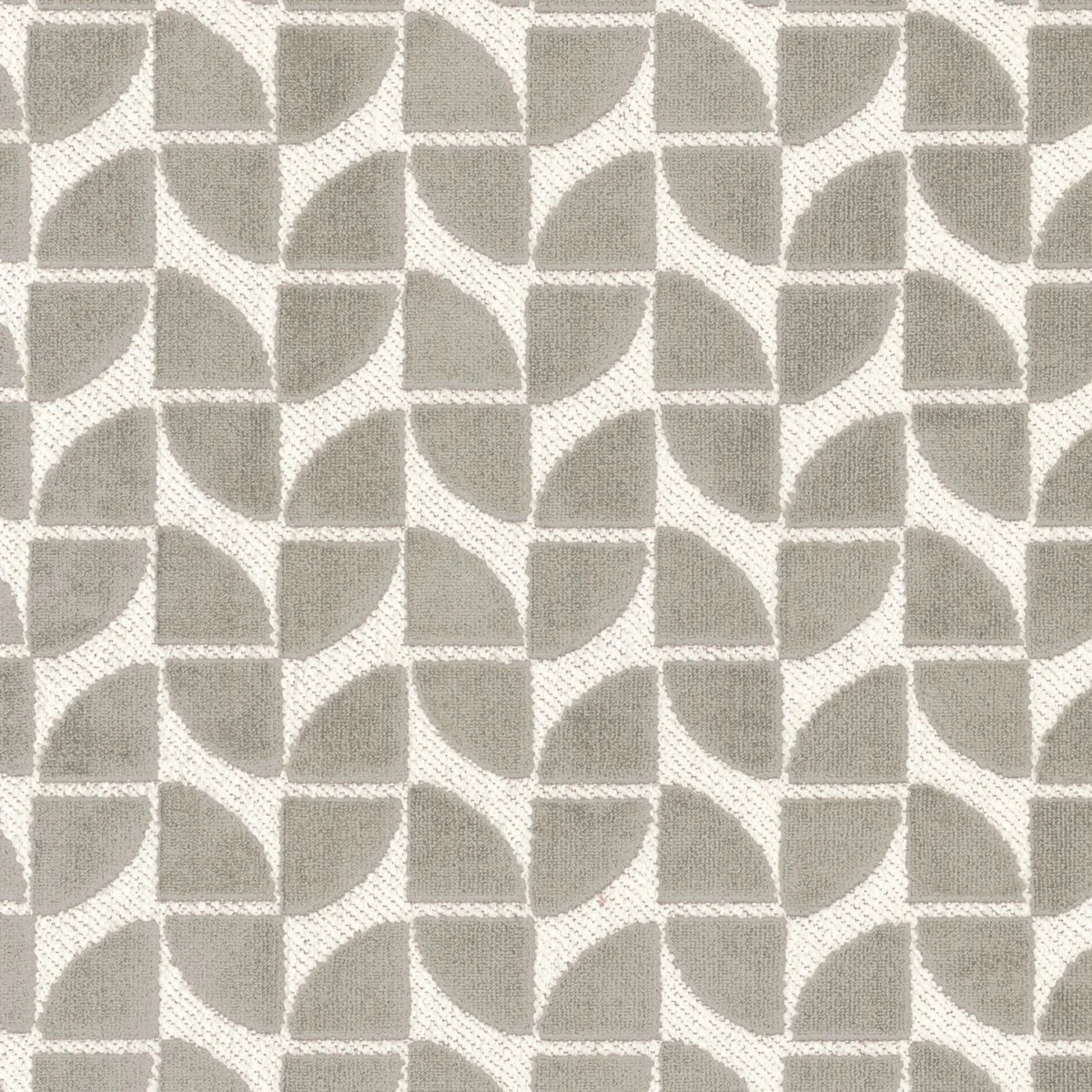 Oca Fabric - Grege by black-grey geometric velvet-chenille fabric from Casamance