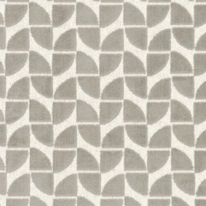 black-grey geometric velvet-chenille fabric from Casamance