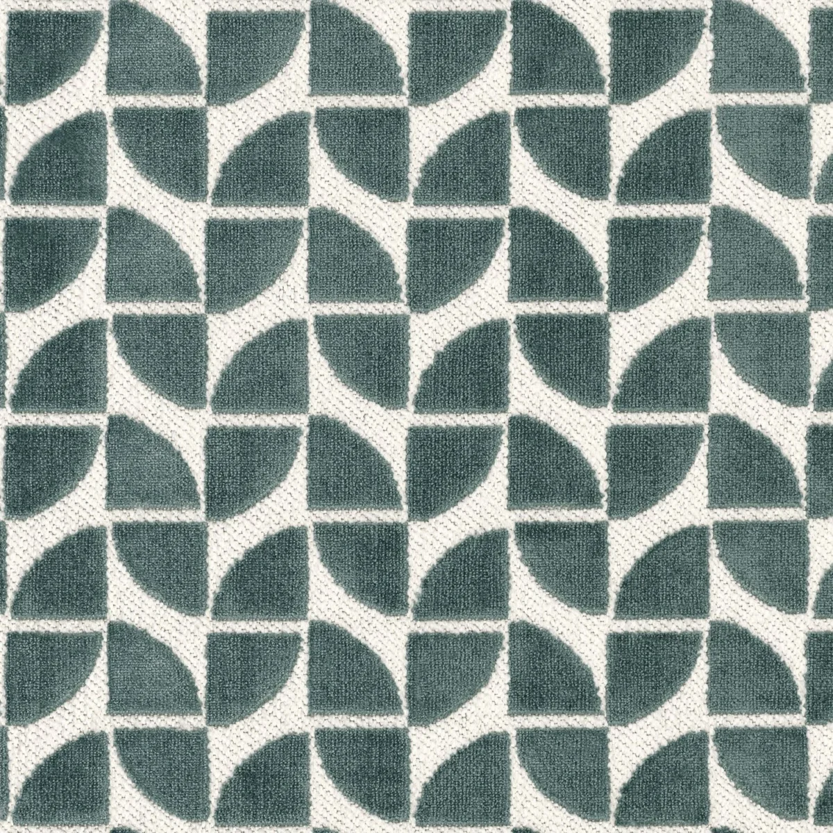 blue geometric velvet-chenille fabric from Casamance