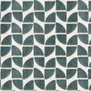 blue geometric velvet-chenille fabric from Casamance