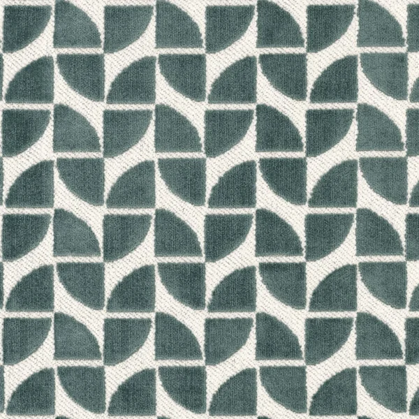 Oca Fabric - Celadon by blue geometric velvet-chenille fabric from Casamance