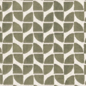 green geometric velvet-chenille fabric from Casamance
