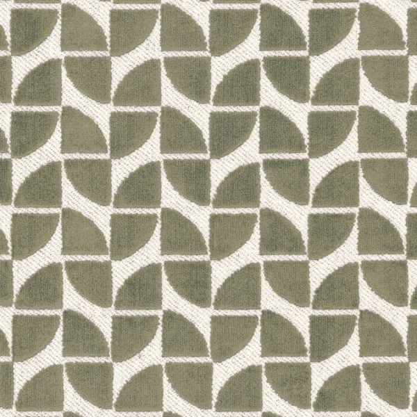 Oca Fabric - Kaki by green geometric velvet-chenille fabric from Casamance