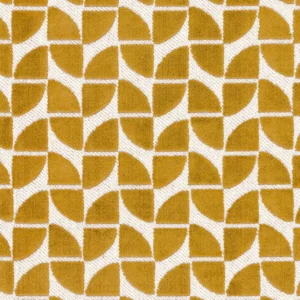 yellow geometric velvet-chenille fabric from Casamance