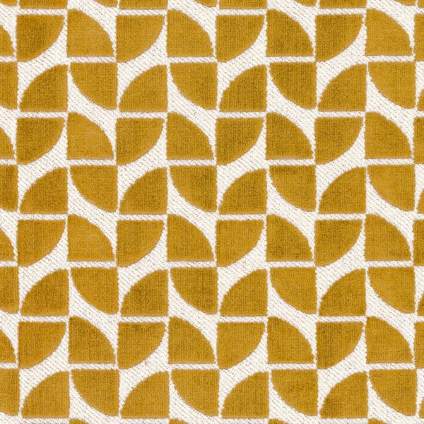 Oca Fabric - Ocre by yellow geometric velvet-chenille fabric from Casamance