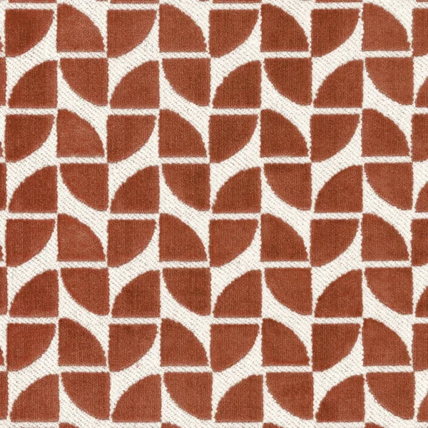 Oca Fabric - Orange by red geometric velvet-chenille fabric from Casamance