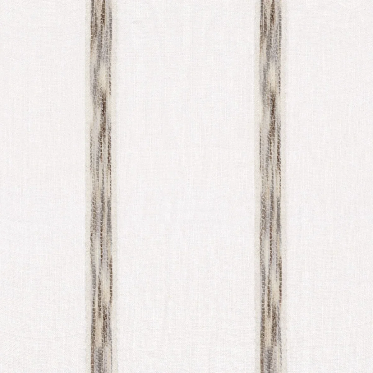 Zana Fabric - Blanc / Grege by neutral striped voile-sheer fabric from Casamance