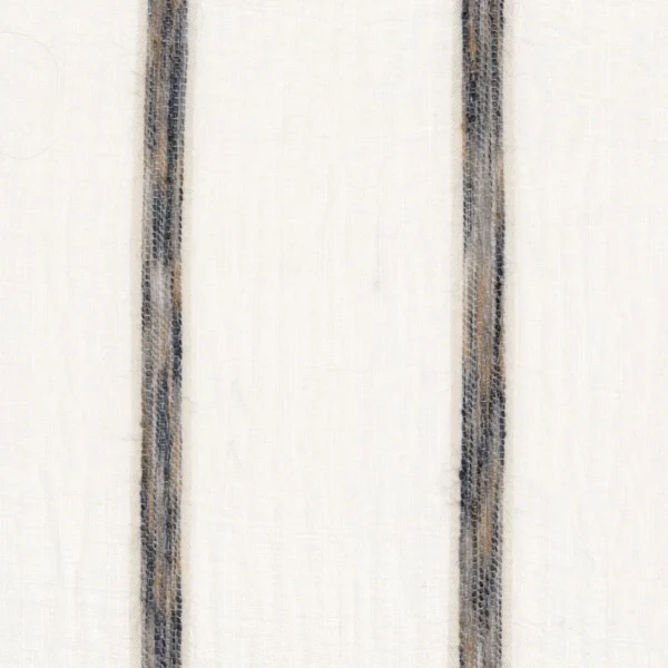 Zana Fabric - Blanc / Gris Cendre by black-grey striped voile-sheer fabric from Casamance