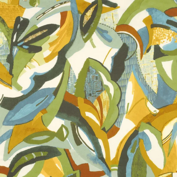 Tonka Fabric - Olive Moutarde by green contemporary cotton fabric from Casamance