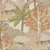 yellow botanical embroideried fabric from Casamance