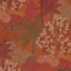 orange botanical embroideried fabric from Casamance