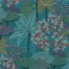 blue botanical embroideried fabric from Casamance