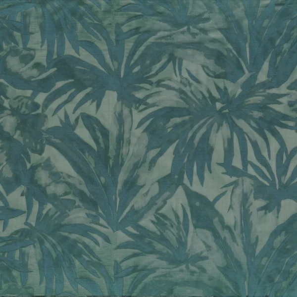 Maravilla Fabric - Eucalyptus by blue botanical jacquard fabric from Casamance