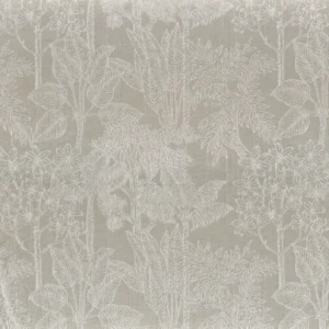black-grey botanical jacquard fabric from Casamance