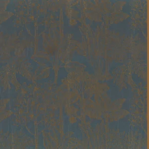 blue botanical jacquard fabric from Casamance
