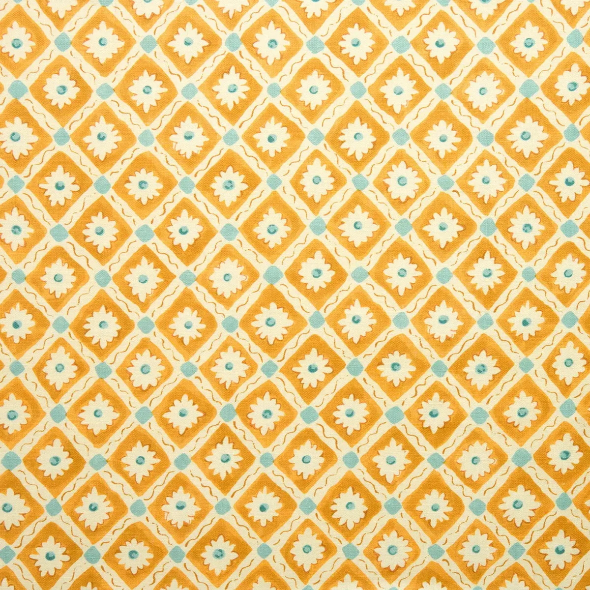Ima Fabric - Marigold by orange checked linen fabric from Linwood Fabrics