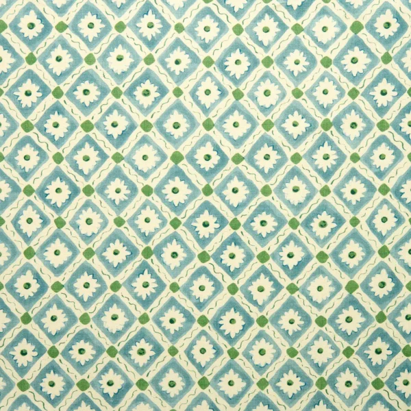 Ima Fabric - Marine by blue checked linen fabric from Linwood Fabrics