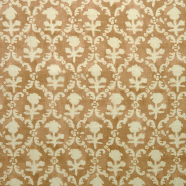 Hinako Fabric - Fudge by brown traditional linen fabric from Linwood Fabrics