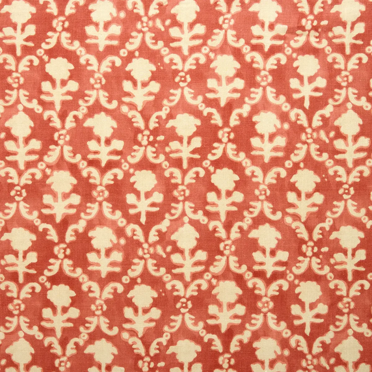 Hinako Fabric - Grenadine by red traditional linen fabric from Linwood Fabrics