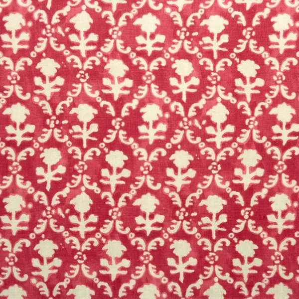 Hinako Fabric - Dragon Fruit by red traditional linen fabric from Linwood Fabrics