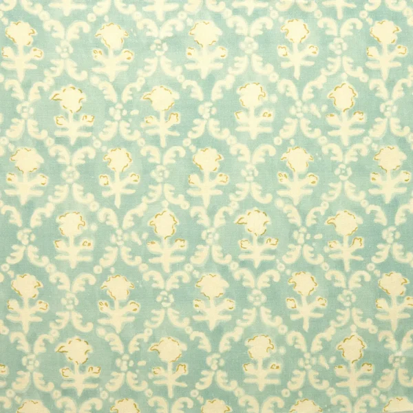 Hinako Fabric - Air by blue traditional linen fabric from Linwood Fabrics