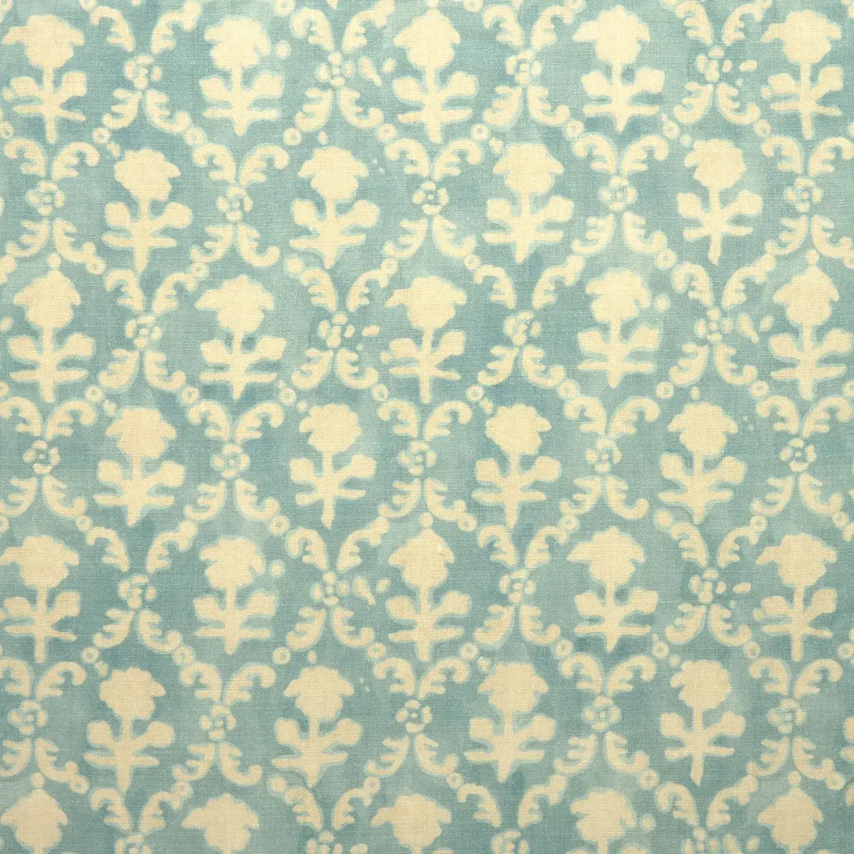 Hinako Fabric - Pool by blue traditional linen fabric from Linwood Fabrics