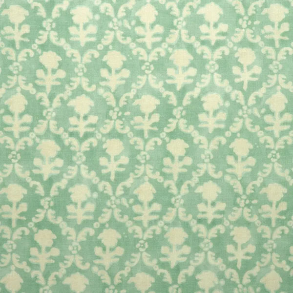 Hinako Fabric - Jade by blue traditional linen fabric from Linwood Fabrics