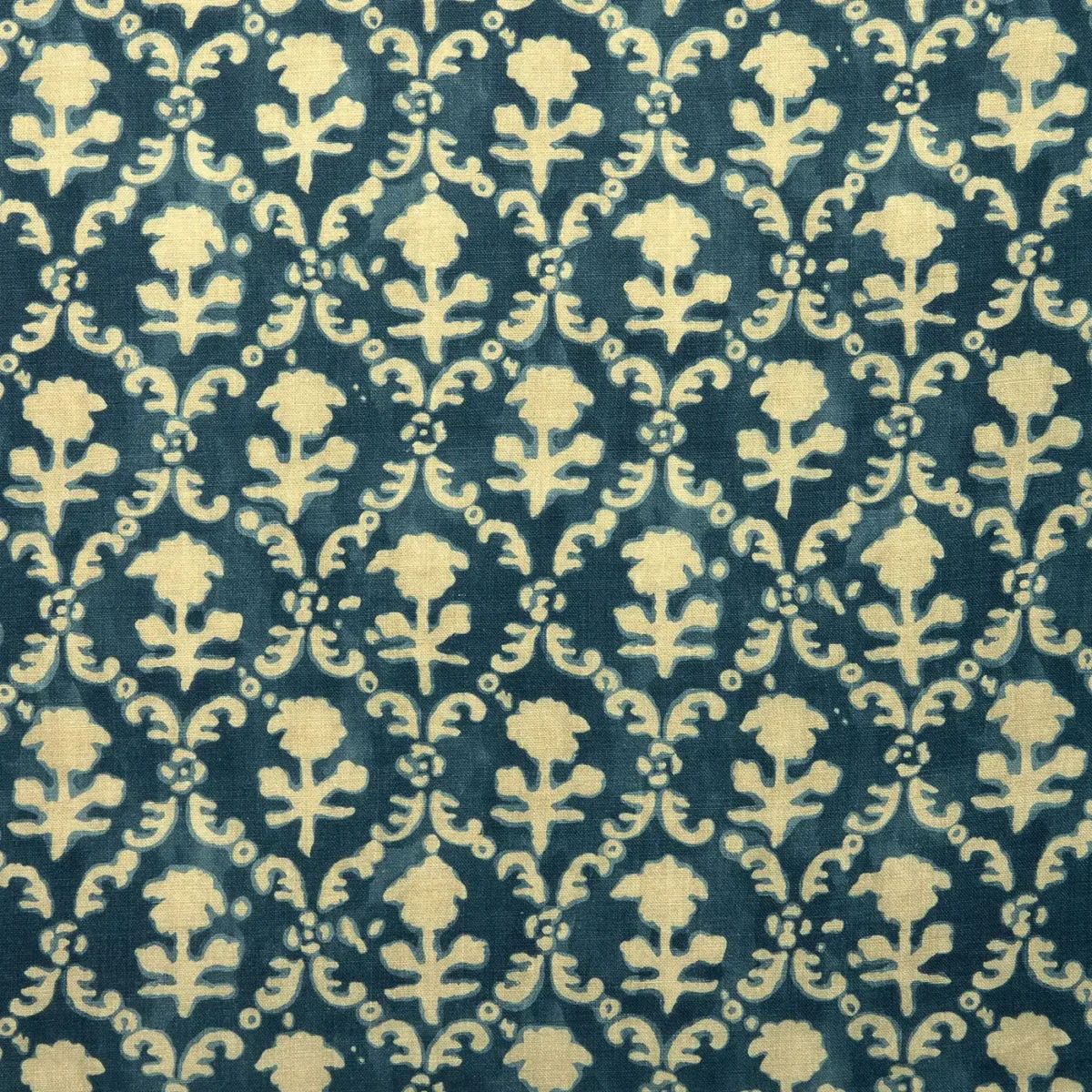 blue traditional linen fabric from Linwood Fabrics