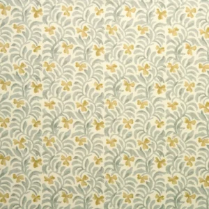 yellow botanical linen fabric from Linwood Fabrics