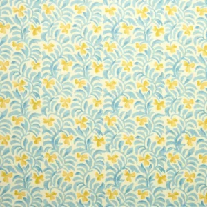 yellow botanical linen fabric from Linwood Fabrics