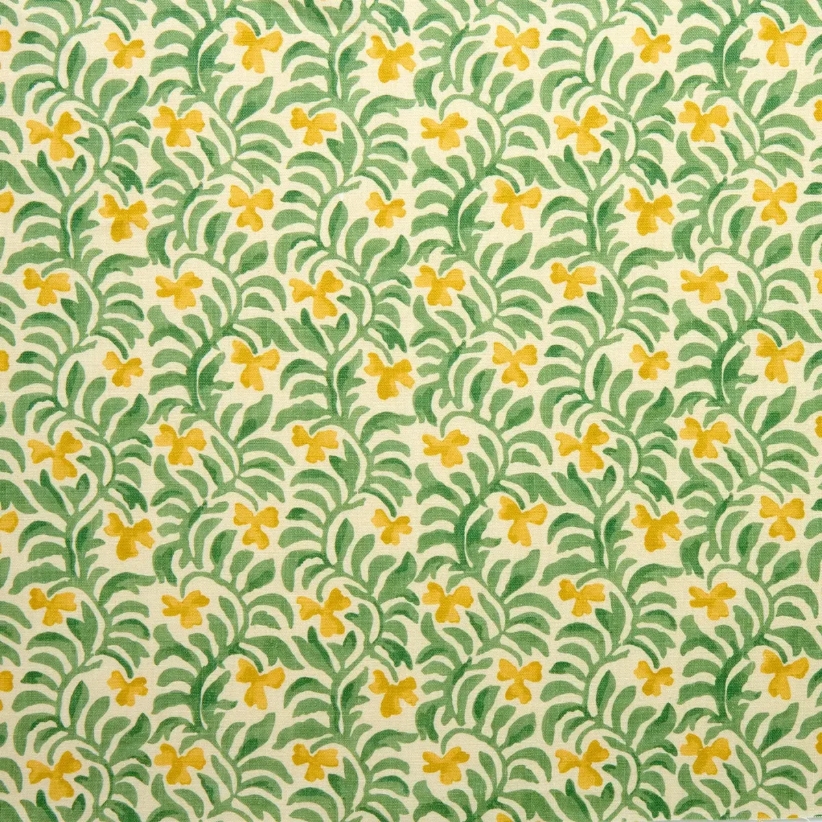 Yala Fabric - Meadow by yellow botanical linen fabric from Linwood Fabrics