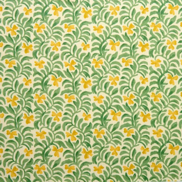Yala Fabric - Meadow by yellow botanical linen fabric from Linwood Fabrics