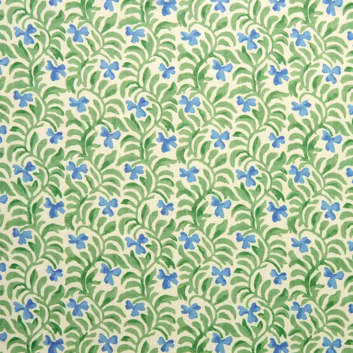 green botanical linen fabric from Linwood Fabrics
