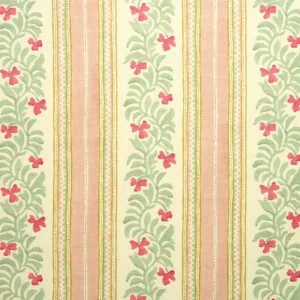pink striped linen fabric from Linwood Fabrics