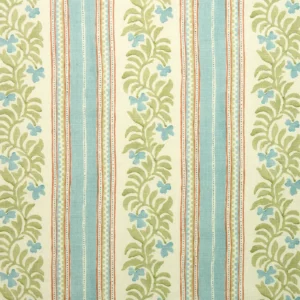 blue striped linen fabric from Linwood Fabrics