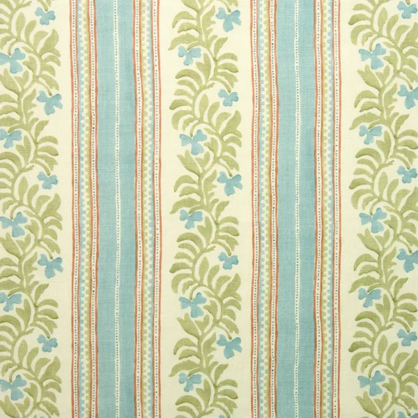 Yala Stripe Fabric - Spring by blue striped linen fabric from Linwood Fabrics