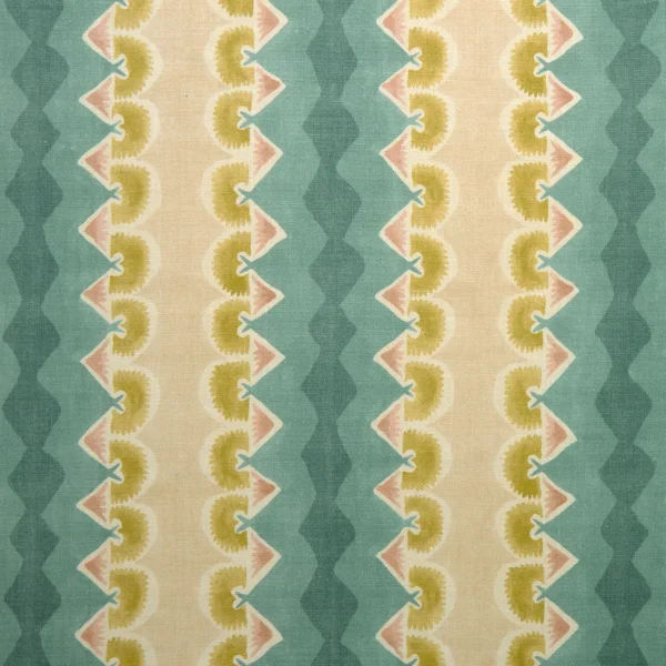 blue striped linen fabric from Linwood Fabrics