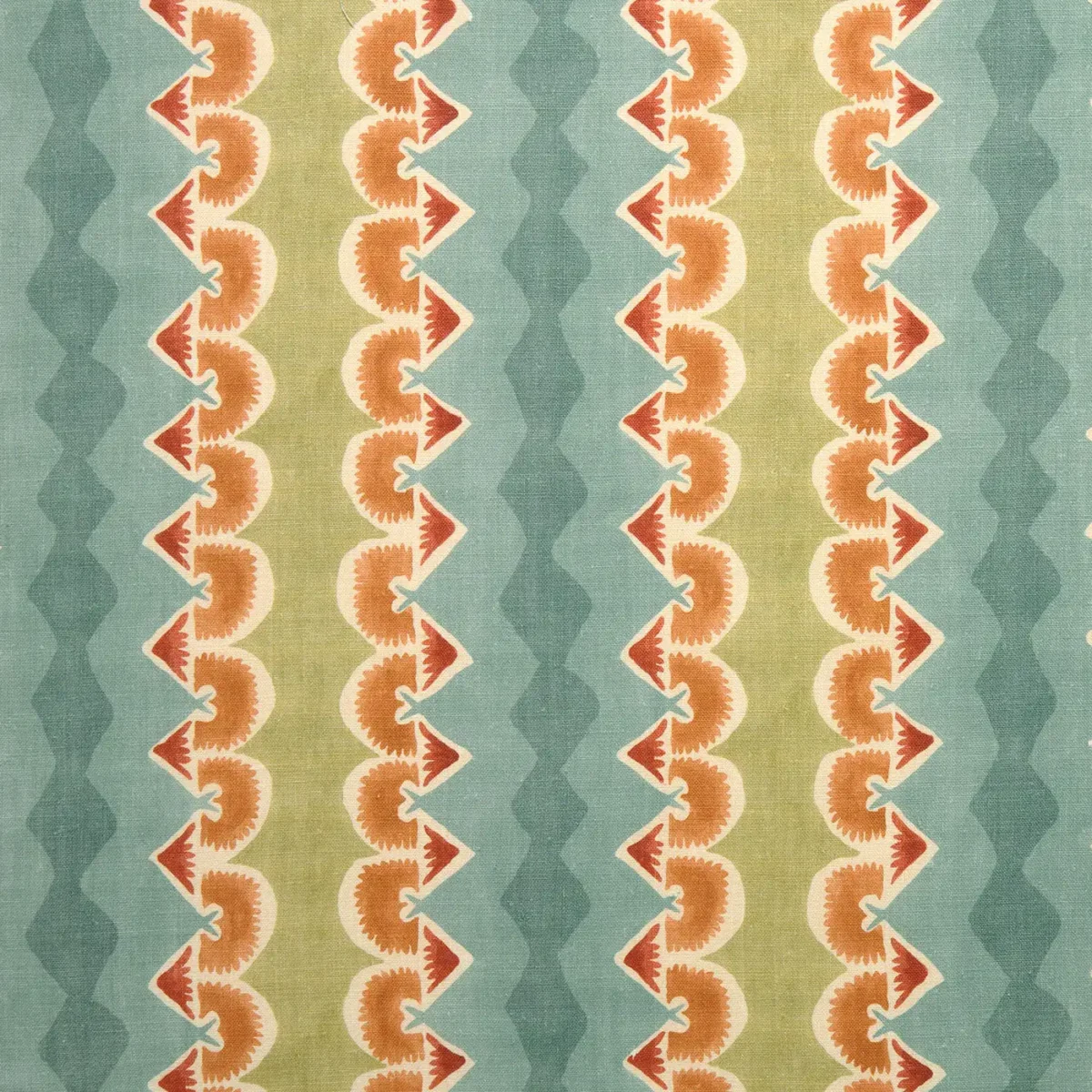 Taiki Fabric - River by blue striped linen fabric from Linwood Fabrics