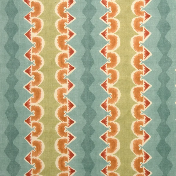 Taiki Fabric - River by blue striped linen fabric from Linwood Fabrics