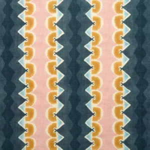 blue striped linen fabric from Linwood Fabrics