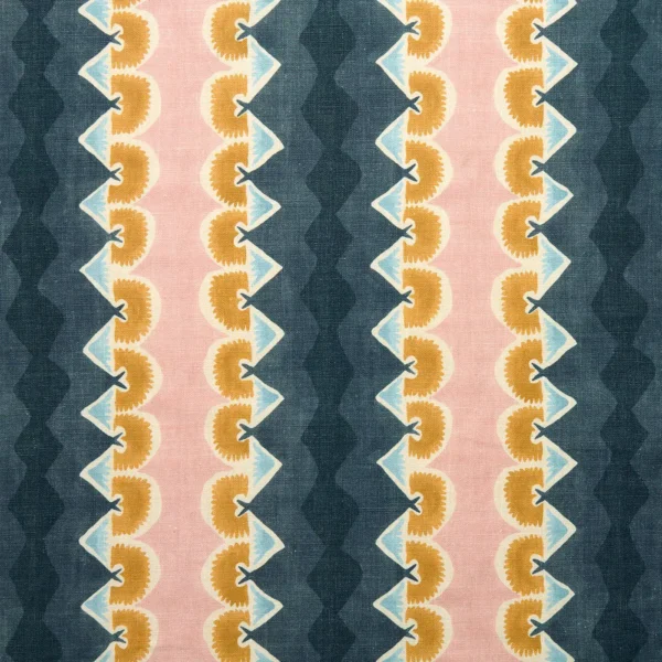 blue striped linen fabric from Linwood Fabrics