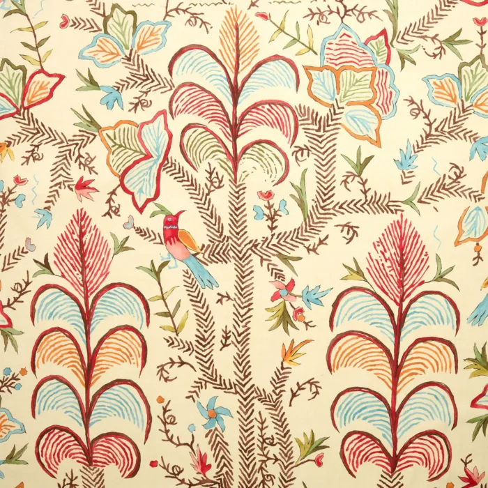Songbird Fabric - Linen Crimson swatch